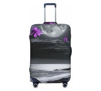 A Bright Moon Hung Over The Ocean, copertura elastica per valigia, da viaggio, con stampa, anti-graffio, Nero , XL