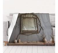 A Broken Mirror - Coperta in flanella stampata da 127 x 101,6 cm, morbida flanella, perfetta per decorazioni autunnali per la casa e i viaggi (76-203 cm)