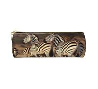 A Brood of Chickens - Astuccio in pelle con stampa di galline, per penne, matite, cosmetici, cosmetici, ufficio, per uomini e donne, Zebre in Sudafrica, Taglia unica