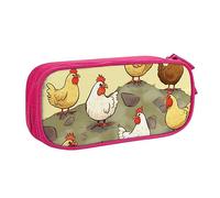 A Brood of Chickens - Astuccio per matite, trucchi, gioielli, portatile, da viaggio, colore: nero, rosa, Taglia unica, Astuccio portamatite