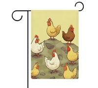 A Brood of Chickens Bandiere da giardino 30,5 x 45,7 cm bandiera esterna a doppia faccia bandiera estiva da giardino di benvenuto bandiere da giardino stagionali decorazioni per le vacanze