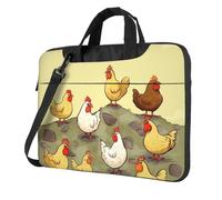 A Brood of Chickens Borsa per computer portatile per uomo donna manica per laptop borsa a tracolla borsa messenger per computer, Nero, 14 inch
