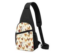 A Brood Of Chickens Casual One Shoulder Cross Body Chest Bag Wallet Phone Bag Uomo Cross Body Bag Viaggio Walking Marsupio, Nero , Taglia unica