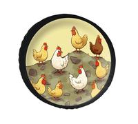 A Brood of Chickens, copertura per ruota di scorta in pelle PVC, antipolvere, impermeabile, per camper, rimorchi, camion, SUV, diametro 71-86 cm