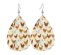 A Brood Of Chickens Holiday orecchini per le donne, orecchini pendenti a stella festiva, gioielli chic per celebrazioni, One Size, Pelle