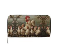 A Brood of Chickens - Portafoglio lungo da donna, con tasca con cerniera, da viaggio