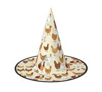 A Brood Of Chickens Print Wizard, accessori per costume da mago, cappello intero per Halloween, adatto per giochi di ruolo per feste, 1 pezzo