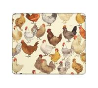 A Brood of Chickens Tappetino per mouse 21,1 x 26,2 cm, tappetino per mouse personalizzato, tappetino per mouse da gioco, impermeabile, lavabile, in lycra con base in gomma antiscivolo, tappetino per