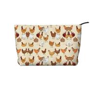 A Brood of Chickens - Trousse per trucchi in velluto a coste, versatile, con cerniera, per uso quotidiano e organizer da viaggio, Nero , Taglia unica