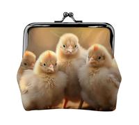 A Brood of Chickens1 - Portamonete da donna con chiusura a bacio, con stampa di galline, portamonete e carte di credito