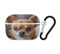 A Brown Chihuahua Earbuds Organizer Antiurto Protettiva Airpods Pro Cover con Moschettone Clip Anti Caduta Trasporto Auricolare Custodia per Airpods Pro 2a Generazione Bianco
