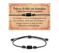 A BUENOS PRECIOS® Bracciale in tormalina filo rosso o nero per uomo e donna - Amuleto contro il malocchio - Guarigione e guarigione dell'energia negativa - Braccialetti regolabili, 10-27 cm, Pietra
