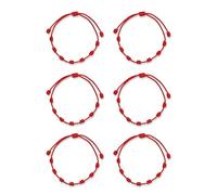 A BUENOS PRECIOS - Bracciale sette nodi rosso originale - Contro il malocchio - Filo rosso protezione energia negativa - Amuleto per buona fortuna e amicizia - Uomo donna bambini coppia amici, Desde