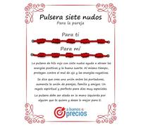 A BUENOS PRECIOS - Bracciali originali a 7 nodi rossi - Contro il malocchio - Filo rosso protezione energia negativa - Amuleto per buona fortuna e amicizia - Uomo donna bambini coppia, Desde 11 cm a