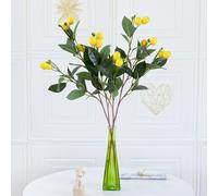 a-Bunch Artificiale Limone Ramo W/Verde Foglie Artificiale Frutta Limone Albero