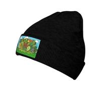 A Bunch of Smug Cats Hiding in The Garden in A Seamless Pattern Black Unisex Berretto Invernale Leggero Watch cap Traspirante Berretto per Sci Corsa Moto