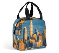 A Busy Town in The City, borsa per il pranzo per donne e uomini, borsa termica portatile con manico, a prova di perdite, riutilizzabile, per lavoro, picnic, viaggi