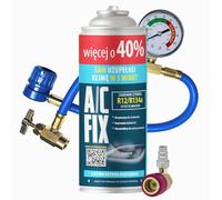 A/C FIX Sostituzione gas R134a 1 x 235 g + tubo e adattatore per aria condizionata auto 1995-2016 - Refrigeratore per climatizzatore automobilistico - Gas per climatizzatore auto