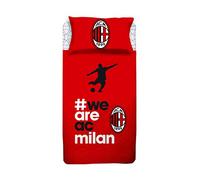 A.C. Milan Completo Letto, Cotone, Rosso, Nero, Singolo