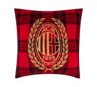 A.C. Milan Cuscino A Quadri, Prodotto Ufficiale, in Cotone, 40x40 cm