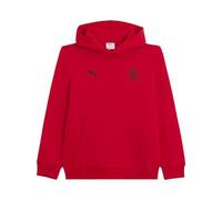 A.C. Milan - Felpa con Cappuccio FtblESS Bambino, Felpa con Logo Puma, Prodotto Ufficiale, Bambino, Rosso, 12 Anni