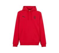 A.C. Milan - Felpa con Cappuccio FtblESS, Felpa con Logo Puma, Prodotto Ufficiale, Adulto, Rosso, M