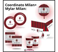 A.C. MILAN KIT COORDINATO COMPLEANNO FESTA BIMBO TIFOSO ROSSONERO+MYLAR MILAN