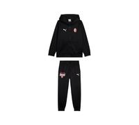 A.C. Milan Kit Felpa con Cappuccio e Pantaloni Bambino Set 2 Pezzi con Logo Puma, Prodotto Ufficiale, Nero, 12 Anni Unisex Ragazzi