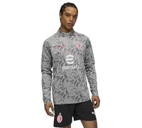 A.C. Milan - Maglia Prematch con Zip 1/4, Felpa Gara Pre-Partita, Stagione 2025/2026, Prodotto Ufficiale, Adulto, Grigio, L