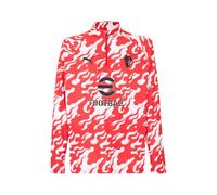 A.C. Milan - Maglia Prematch con Zip 1/4, Felpa Gara Pre-Partita, Stagione 2025/2026, Prodotto Ufficiale, Adulto, Bianco, XXL