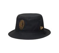 A.C. Milan - New Era Cappello, Cappello da Pescatore da Uomo, Logo Dorato ed Emblema Cucito, Unisex, Prodotto Ufficiale, Bucket Hat, S