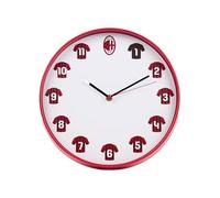 A.C. Milan - Orologio da Parete, Prodotto Ufficiale, Bianco-Rosso, 0