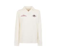A.C. Milan Polo a Maniche Lunghe con Ricamo, Logo, Prodotto Ufficiale, Donna, Adulto, Bianco, S