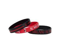 A.C. Milan - Set Braccialetti Milan, Prodotto Ufficiale, Nero-Rosso