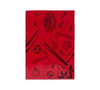 A.C. Milan Set di 3 Quaderni a righe, 0.5 cm, Formato A4, per Elementari e Medie, Prodotto Ufficiale, Rosso