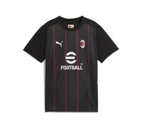 A.C. Milan - T-Shirt Prematch, Bambini e Ragazzi, Maglia da Calcio e da Allenamento a Maniche Corte, con Logo AC Milan e Puma, Prodotto Ufficiale, Nero, 10 Anni