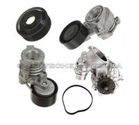 A/C Pompa Acqua +Puleggia +Guarnizione + A/C Tendicinghia X 2 per BMW E53 X5 Set