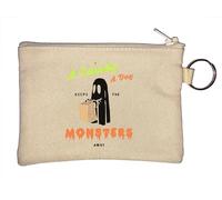 A Candy A Day Keeps The Monsters Away - Portamonete con fantasma di Halloween, colore: beige, Beige, Taglia unica