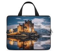 A Castle by The Lake - Custodia per computer portatile da 15", ultrasottile, impermeabile, con cinghia da polso