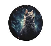 A cat in a Nebula Copertura della Ruota di Scorta Impermeabile Antipolvere Auto Wheel Protector Portatile Copertura della Ruota di Scorta Universale Misura per RV SUV