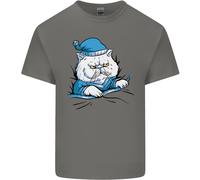 A Cat IN Bed Under The Duvet T-Shirt Ragazzi Ragazze