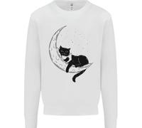 A Cat Lettura Un Libro On The Luna Bambini Felpa Maglione