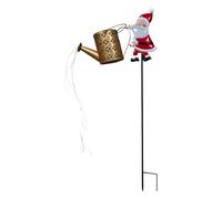 a catena - Santa Claus with Kettle Ground Stake Lamp, Outdoor Christmas Decorative Light | Yard Solar Lights for Garden Pathway Walkway Porch Lawn Backyard, Farm Drivewa