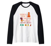 A Causa dell'inflazione Questo è Il Mio Halloween Ringraziamento Natale Maglia con Maniche Raglan