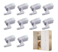 a cerniera per armadi, a cerniera per armadi, 10 pezzi, a sensore a induzione, 3 perline luminose a LED, notturne efficienti per armadio da cucina, armadio