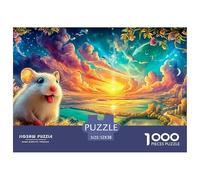A Cheerful Hamster in A Vibrant Landscape Puzzle Da 1000 Pezzi Cute Guinea Pig Elemento Essenziale Per Le Serate Di Giochi in Famiglia, Adulti E Bambini 52x38cm/1000pcs