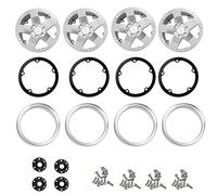 a cinque stelle universale in lega di alluminio da 4 pezzi/pacco da 2,2 pollici adatto per cingolato RC 1/10 (Argento)