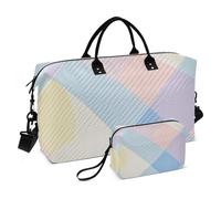 A Closeup Of Gingham Pattern Travel Hand Bag Weekender Duffel Bag Gym Carry on Duffel Bags con Toiletry Bag per Escursioni Pieghevole, Un primo piano di motivo a quadretti, 1 size