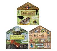 A Clover Robin Book of Nature Series 3 Books Lift-the-flap Collection Set (Case degli animali, Casetta degli uccelli e Hotel degli insetti)