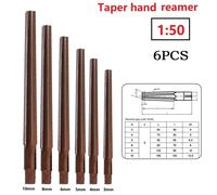 A Codolo Conico Macchina Alesatore Manuale Taper Pin Hand Reamer 1:50 6PCS